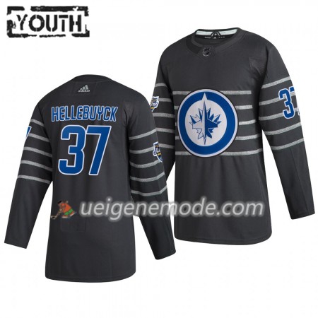 Kinder Winnipeg Jets Trikot Connor Hellebuyck 37 Grau Adidas 2020 NHL All-Star Authentic
